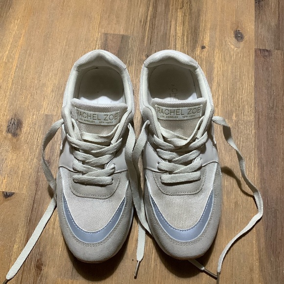 RACHEL ZOE - Sophie Beige & Taupe Retro Mesh Lace Up Cushion Sneakers Size 8.5 - Picture 16 of 16